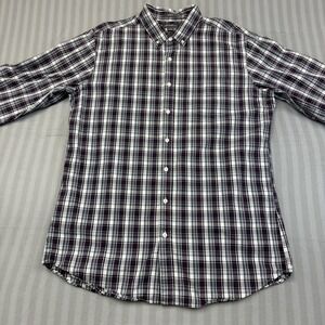 Eddie Bauer Shirt XLT TALL Plaid Wrinkle Resistant Button Down Cotton Men